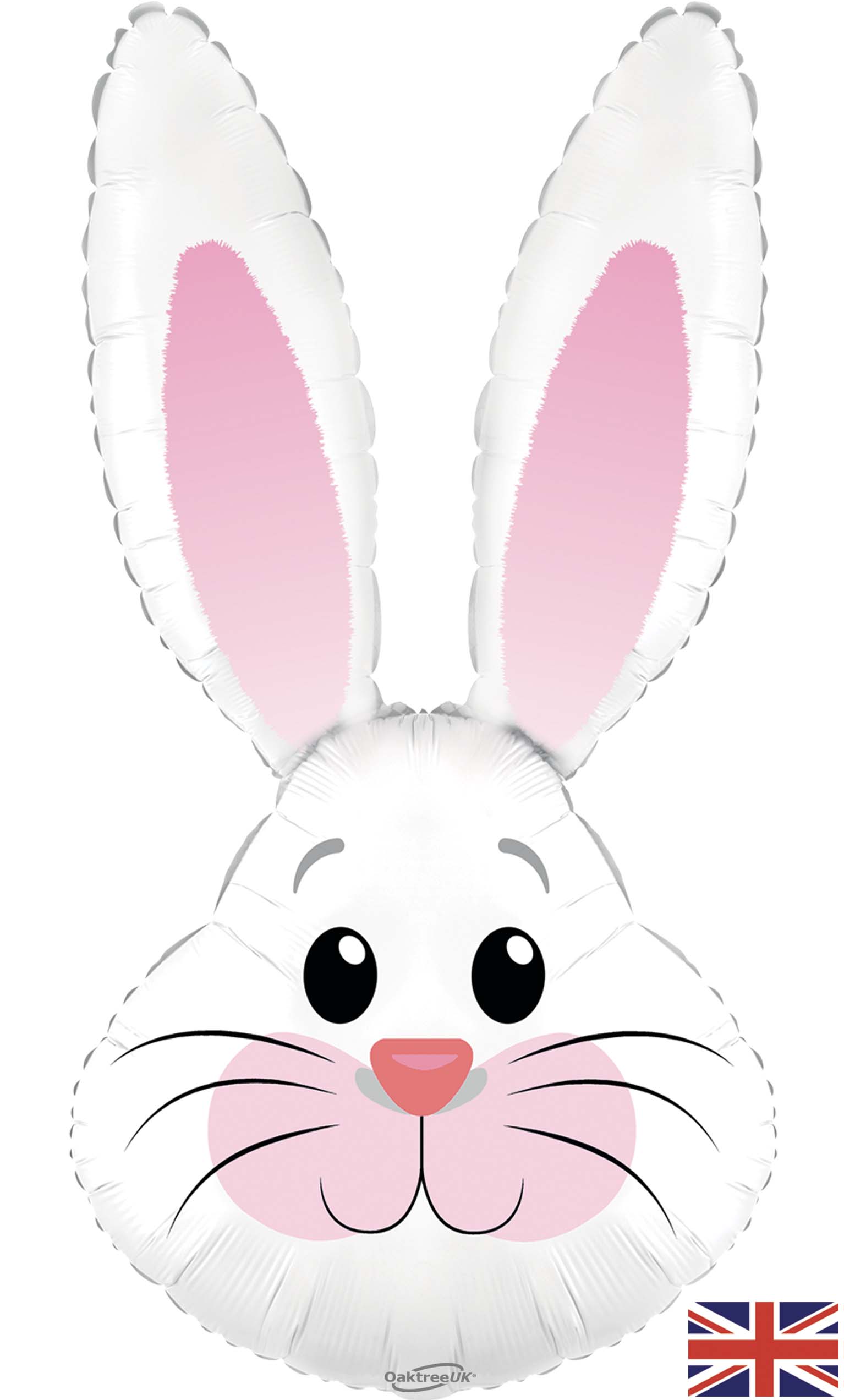 Cute Rabbit Shape Oaktree Shape 35inch Cute Rabbit White Metallic Packaged - Foil