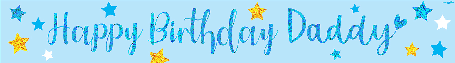 9ft Banner 50th Birthday Blue Holographic - Its My Party