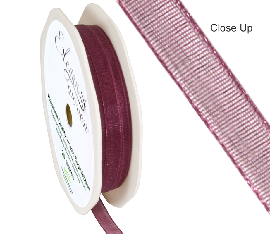 Woven Edge Ribbon 6mm x 20m Burgundy No.17 6mm Woven Ribbon