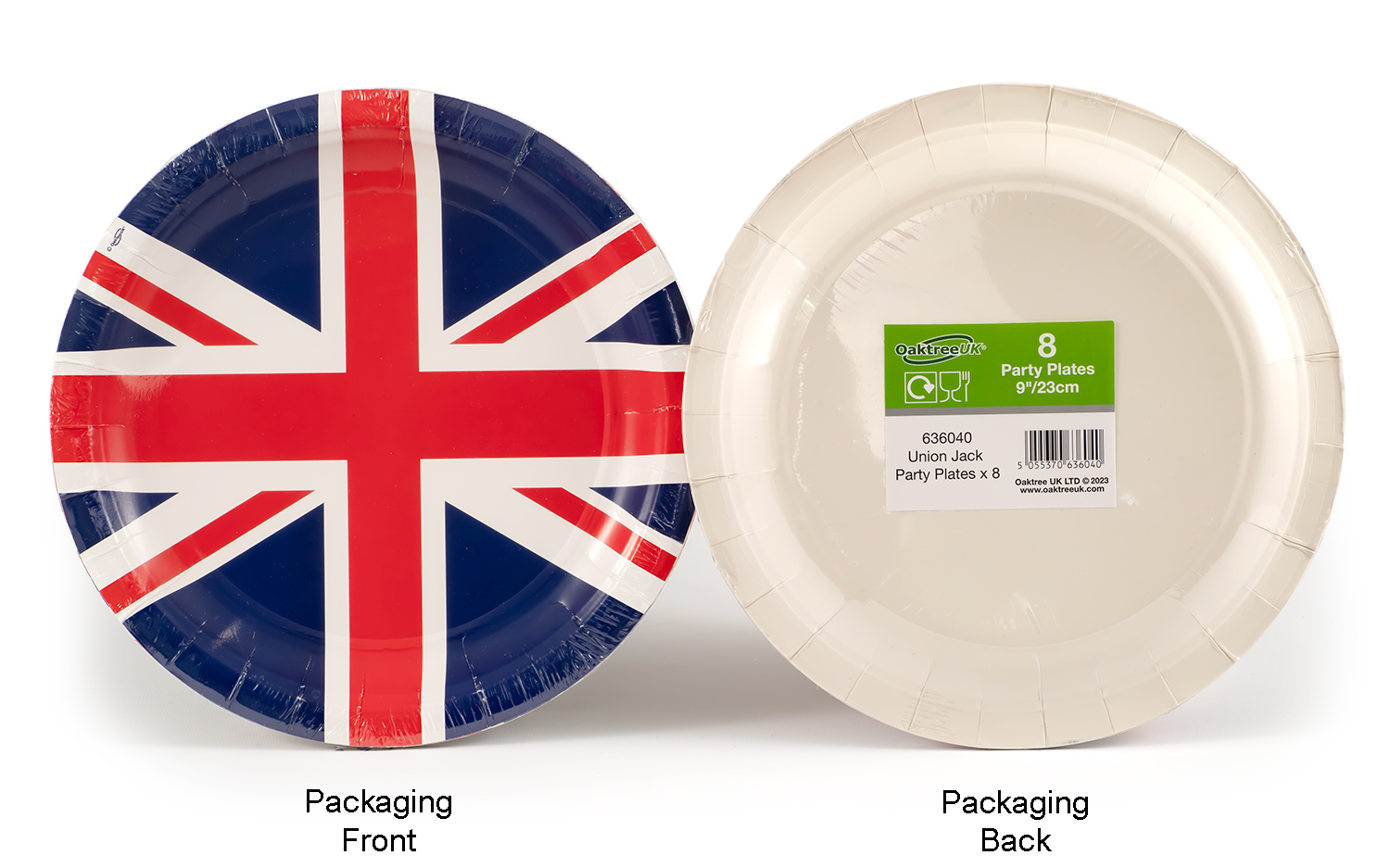 Oaktree Union Jack 9inch/23cm Plates 8pcs Plates Partyware