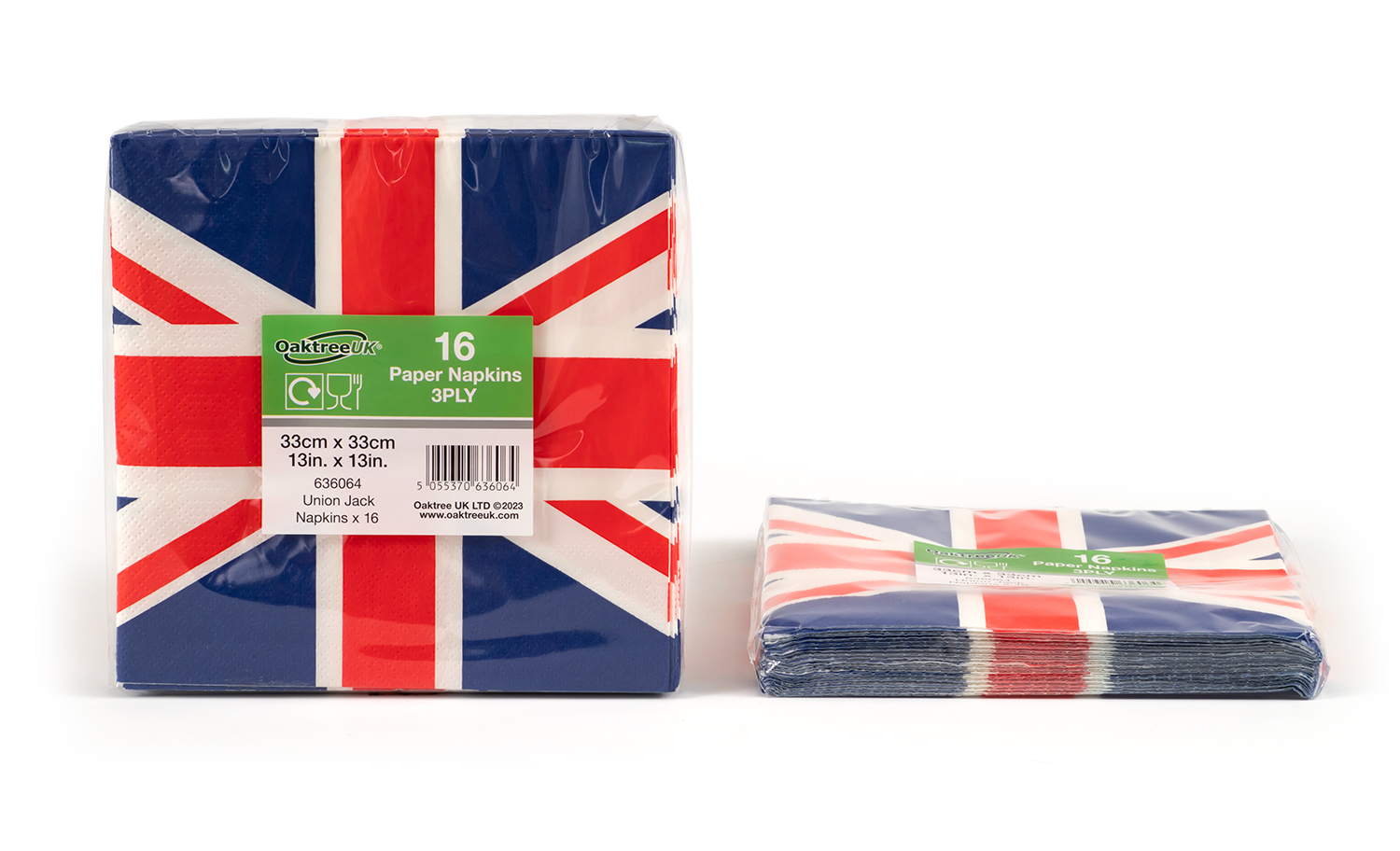 Oaktree Union Jack 33cm x 33cm 3ply Napkins 16pcs Napkins