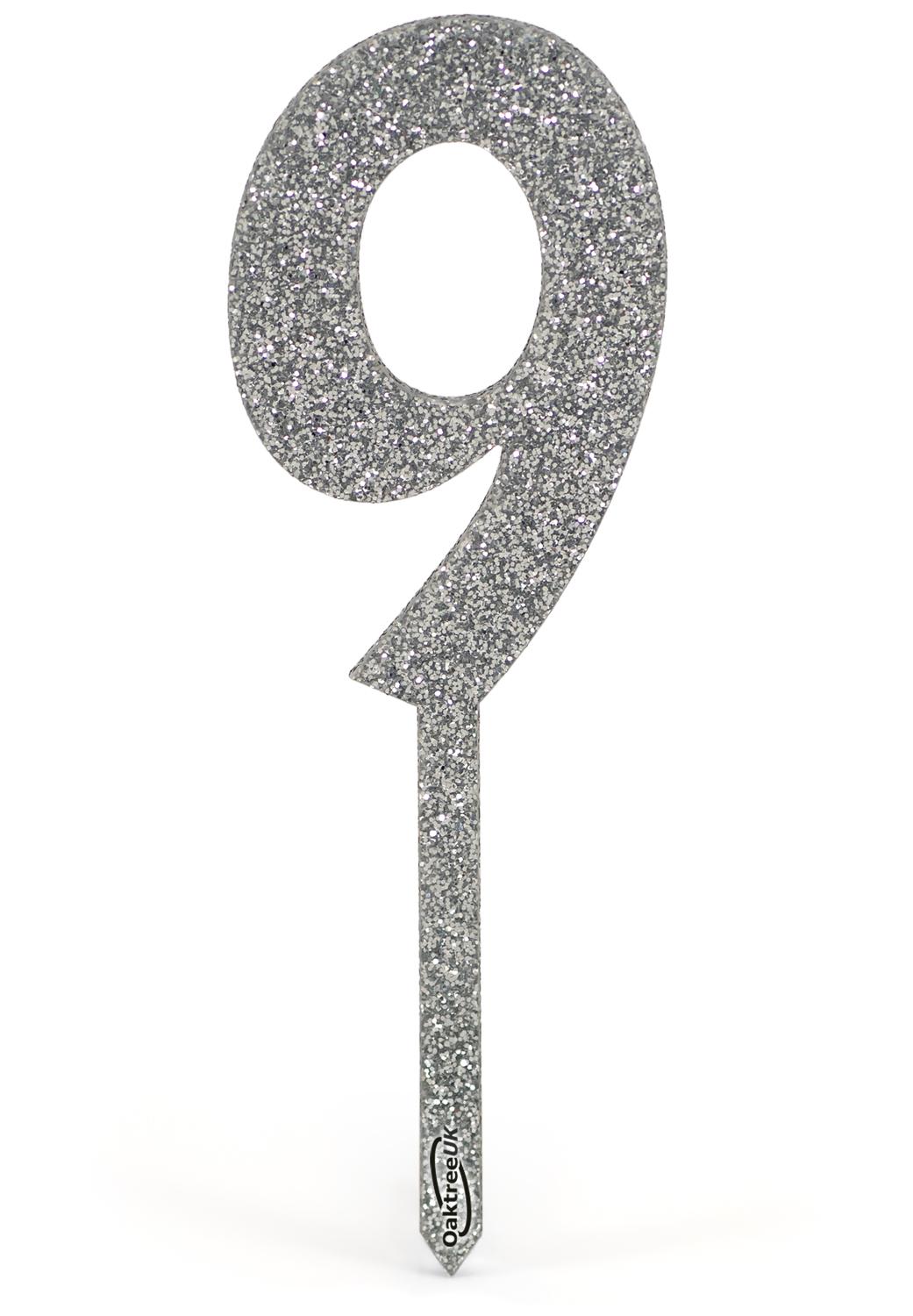 Sweet 16 Silver Glitter Cake Topper – Doppelseitiger Glitzer, Mit Acrylstab, Made In USA