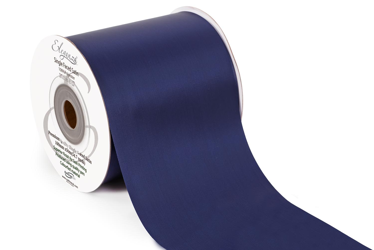 Sash Cloth Ribbon Eleganza Single Faced Sash Ribbon 100mm x 50m Navy No.19 - Eleganza