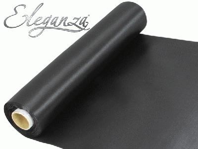Satin Fabric 29cm x 20m - Black - Organza / Fabric