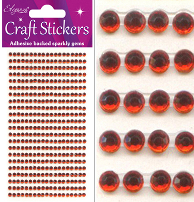 Eleganza Craft Stickers 3mm 418 gems Red No.16 - Craft