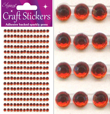Eleganza Craft Stickers 4mm 240 gems Red No.16 - Craft