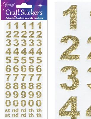 Oaktree Crafts Eleganza Bold Number Set Gold Number 65 