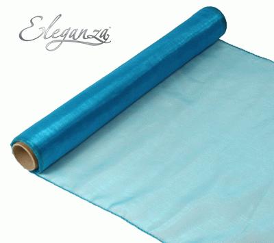 Woven Edge Organza 40cm x 9m Turquoise - Organza / Fabric