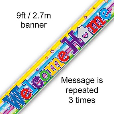 9ft Banner Welcome Home Swirl - Banners & Bunting