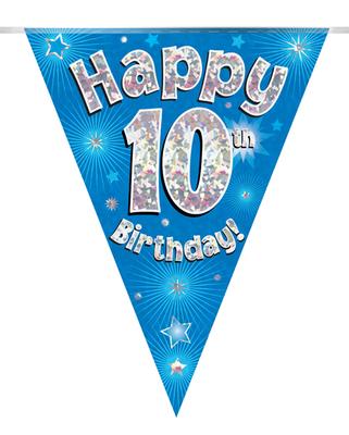 10th Birthday Blue - Pink &amp; Blue Age Range Banners - Banners &amp; Bunting