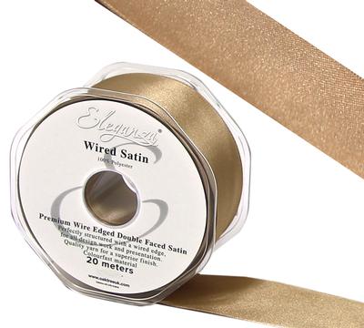 25mm Silver Gold Wire Edged Ribbon